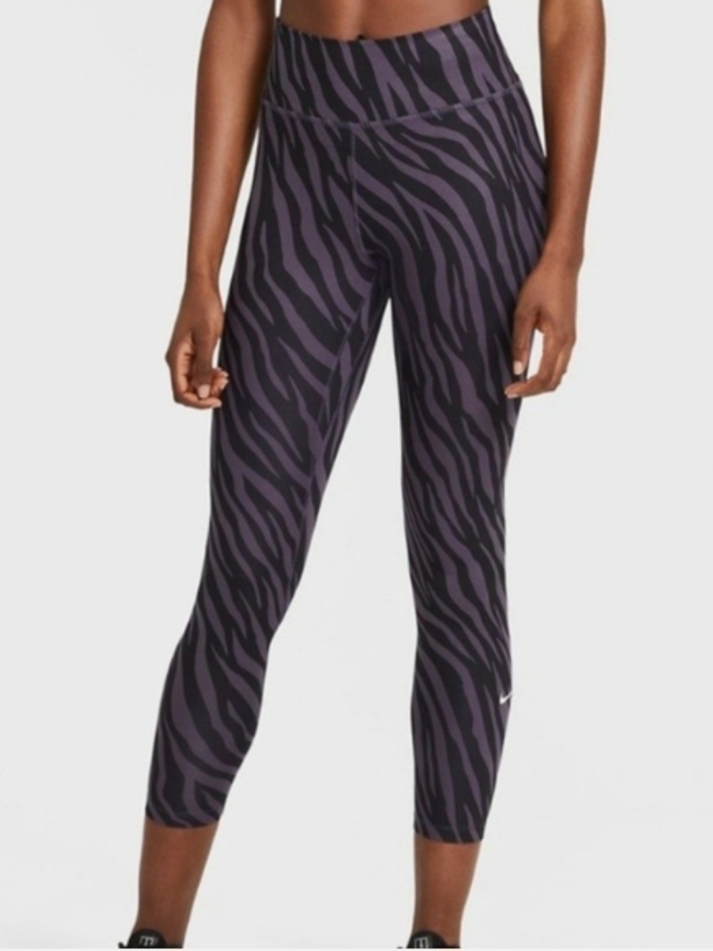 Nike Women’s Purple Zebra Print High-Waist Capri Leggings